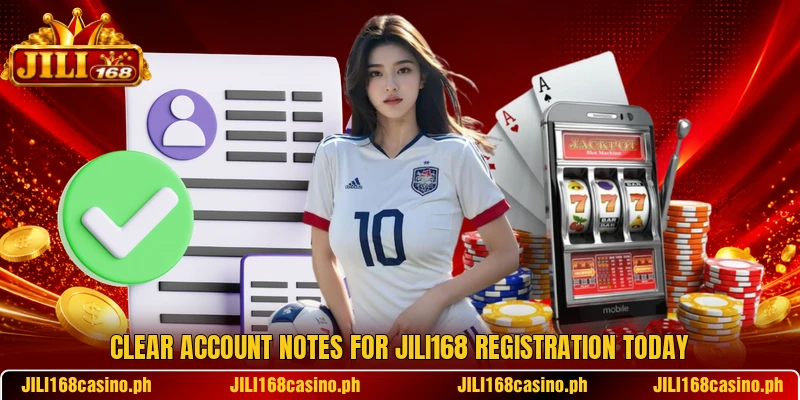Clear account notes for JILI168 registration today