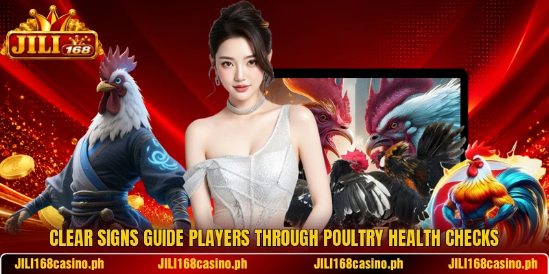 Clear signs guide players through poultry health checks