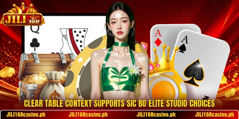 Clear table context supports Sic Bo Elite Studio choices