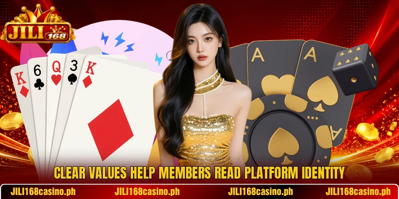 Clear values help members read platform identity Clear values help members read platform identity