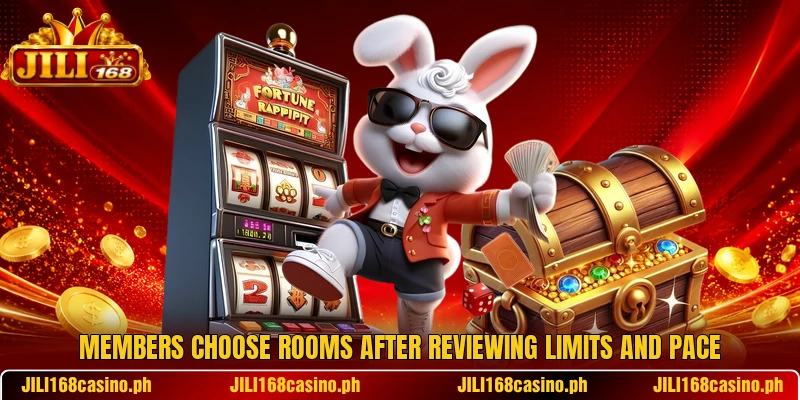 Members choose rooms after reviewing limits and pace Members choose rooms after reviewing limits and pace