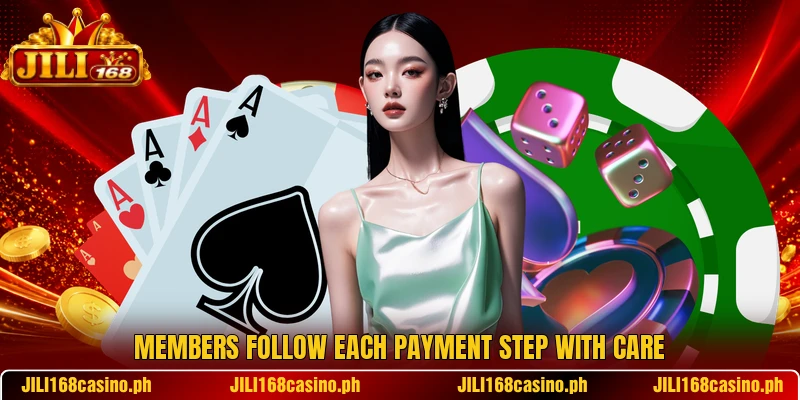 Members follow each payment step with care Members follow each payment step with care