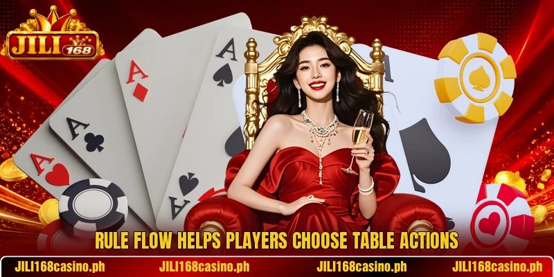 Rule flow helps players choose table actions