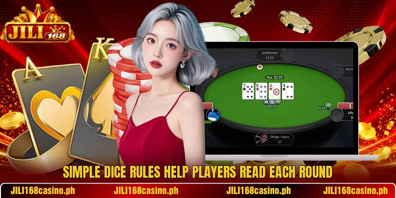 Simple dice rules help players read each round