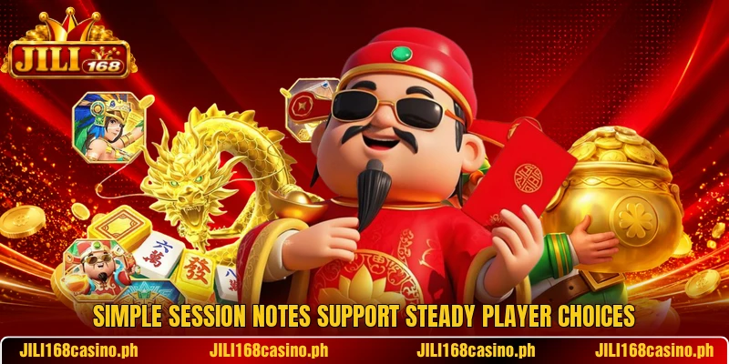 Simple session notes support steady player choices Simple session notes support steady player choices